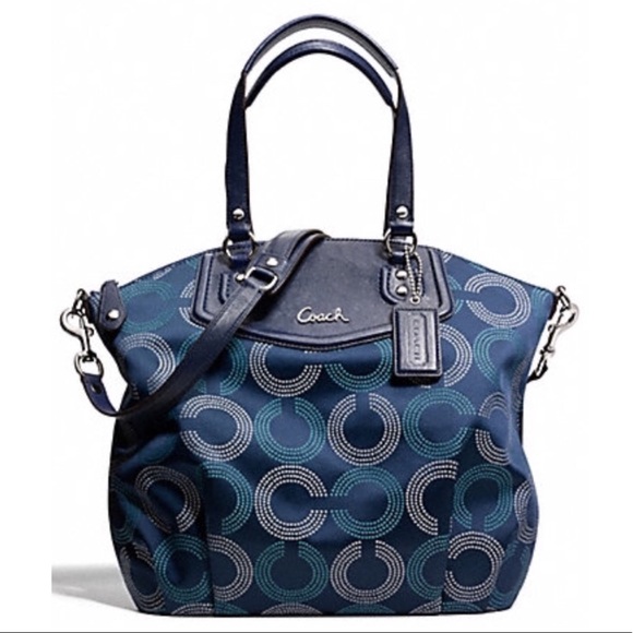 Coach Handbags - Coach - Ashley Dotted Navy Blue Bag (NWT!!)